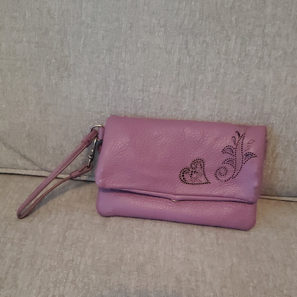 Stone Mountain Lilac Wristlet Mini Leather Bag